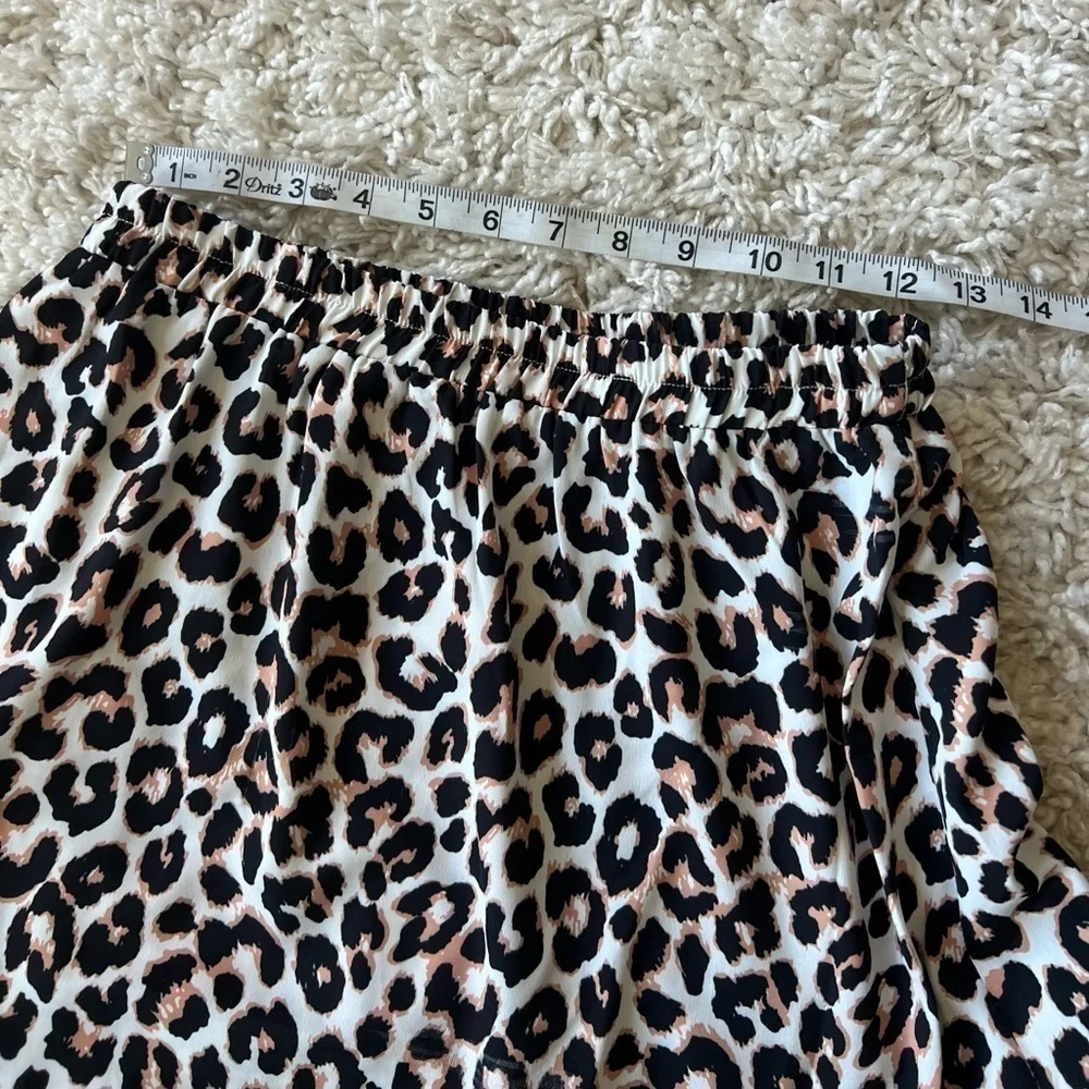 Princess Polly elastic waist animal print leopard ruffle mini skirt size 4